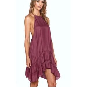 Free People Intimately Raven Slip Mini Dress in Wine